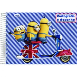 CADERNO DE CARTOGRAFIA E DESENHO – 96 FOLHAS – MINIONS – FORONI