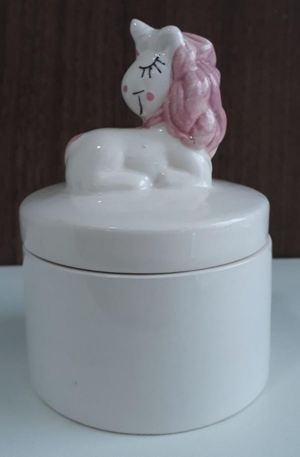 PORTA JOIA UNICORNIO PORCELANA-0