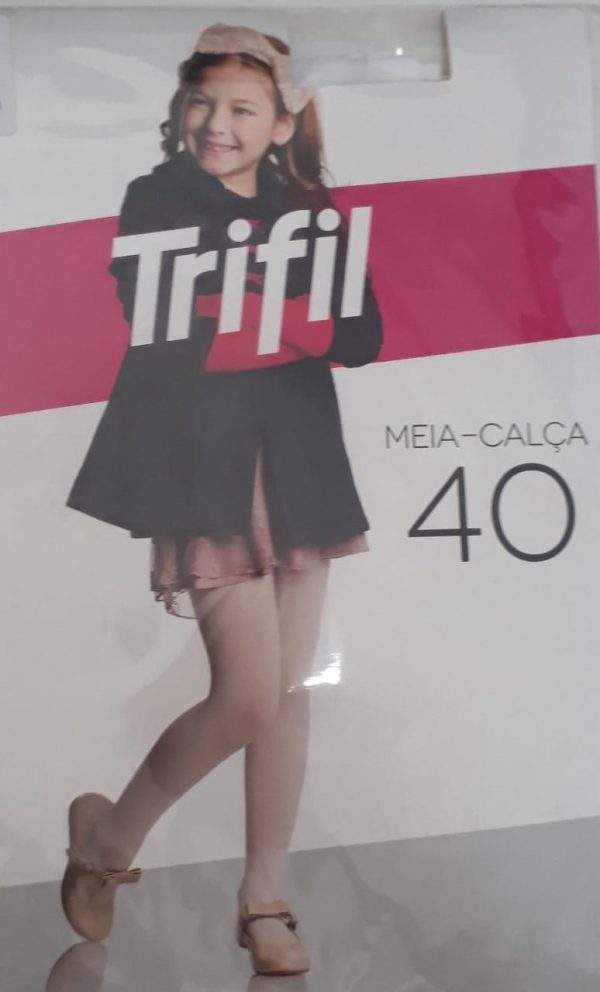 MEIA CALÇA INFANTIL BRANCA TRIFIL - FIO 40 - TAM. G-0