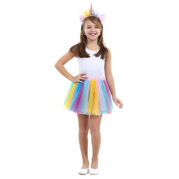 KIT SAIA E TIARA UNICORNIO INFANTIL - TAM. M -0