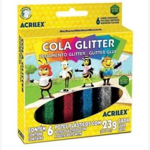 COLA GLITER ACRILEX 23G 06 CORES REF.02923 CX6UN