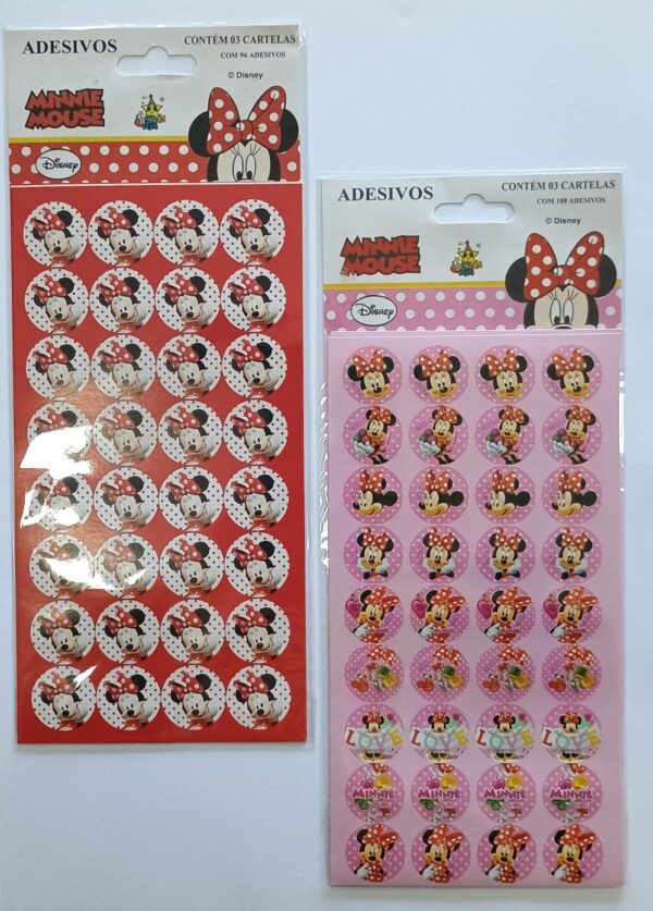 ADESIVO RED PEQ COM 3 CART MINNIE MOUSE REF ADE MIN 1