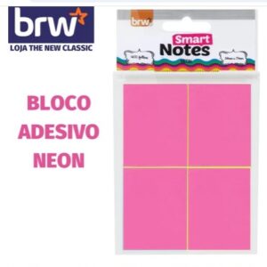 BLOCO RECADO BRW NEON 38X51 C4 REF.BA3803 ROSA BL1BL